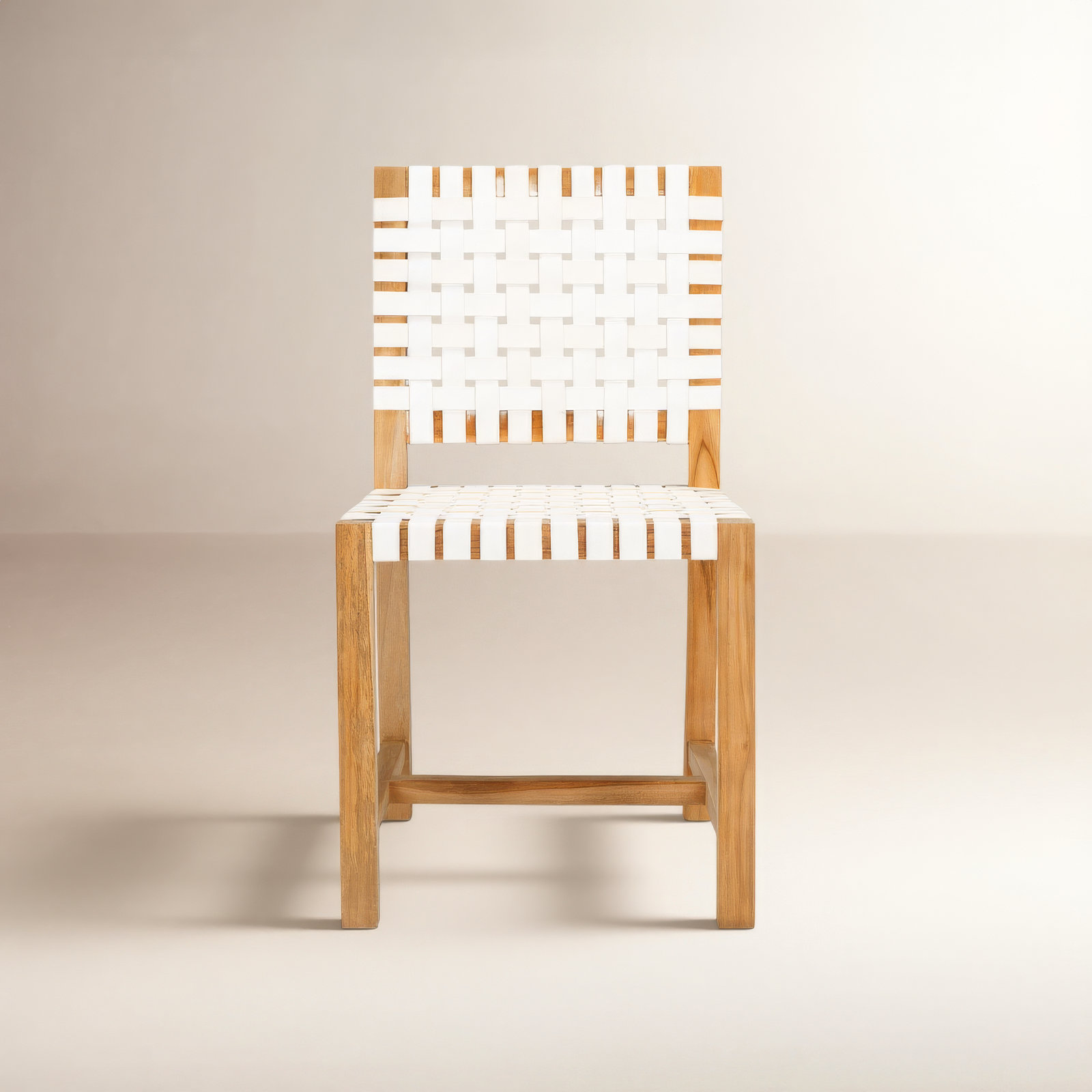 Erline Dining Chair, White/Natural
