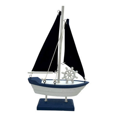 Sailboat With Dark Sails Figurine