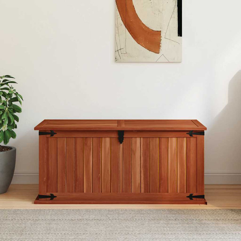 Coffre de rangement Lewes vidaXL, coffre de rangement en bois d'acacia massif avec deux poignées latérales, conception verrouillable, armoire de rangement fabriquée à la main avec plateau plat stable, table de rangement