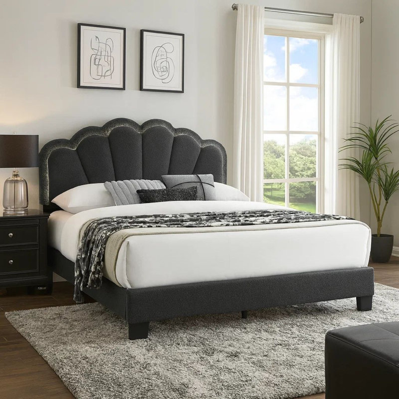 Lit avec tête de lit éclairée, Black/Charcoal Gray