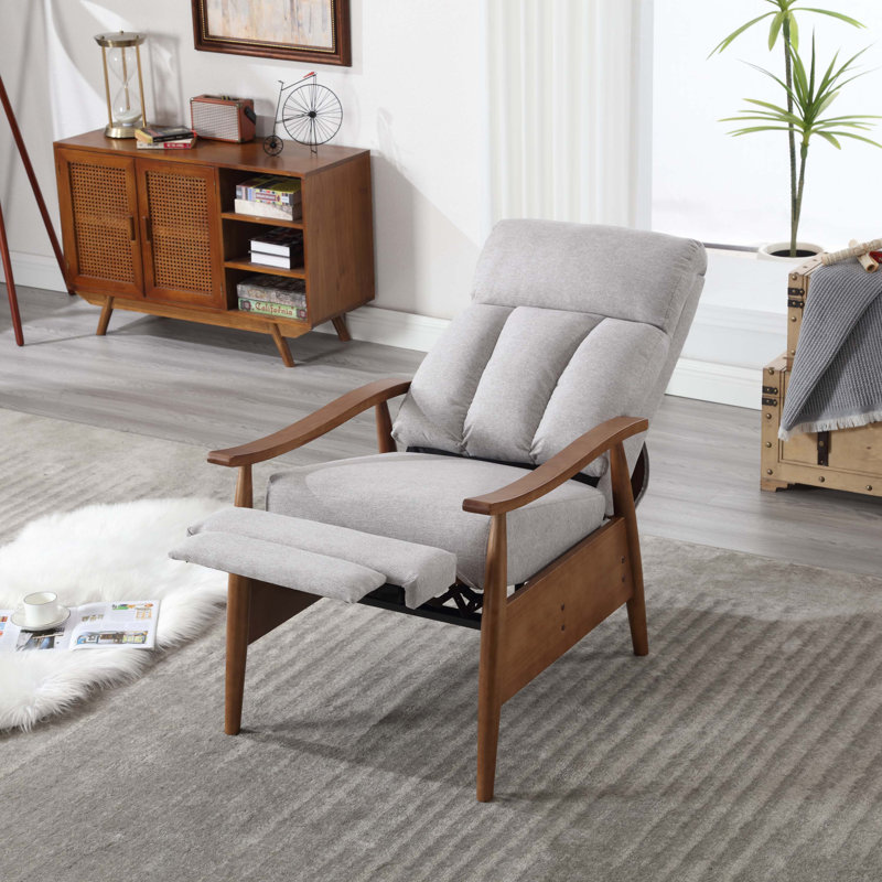 Fauteuil inclinable rembourré bamber, Lin gris pâle