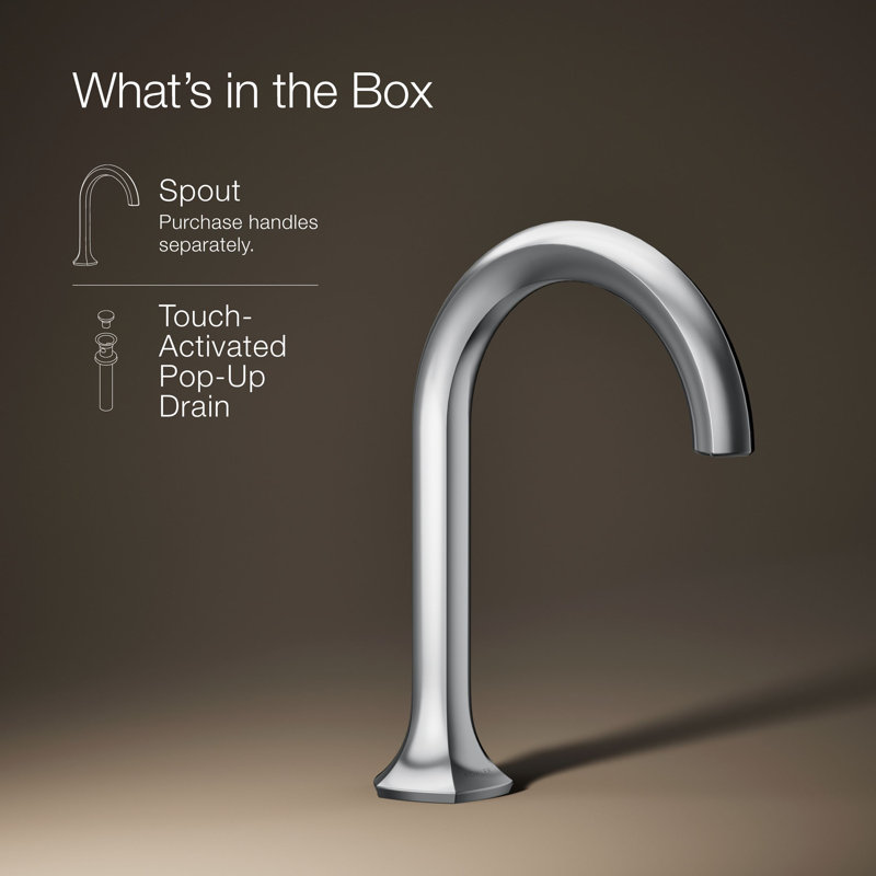 Occasion Sink with Cane Design Single Hole Bathroom Faucet with Drain Assembly, Polished Chrome