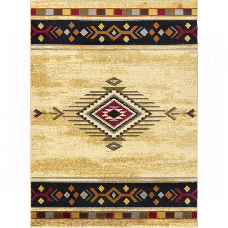 Cream 2 Ft. 7 In. X 7 Ft. 3 In. Southwest Area Rug
