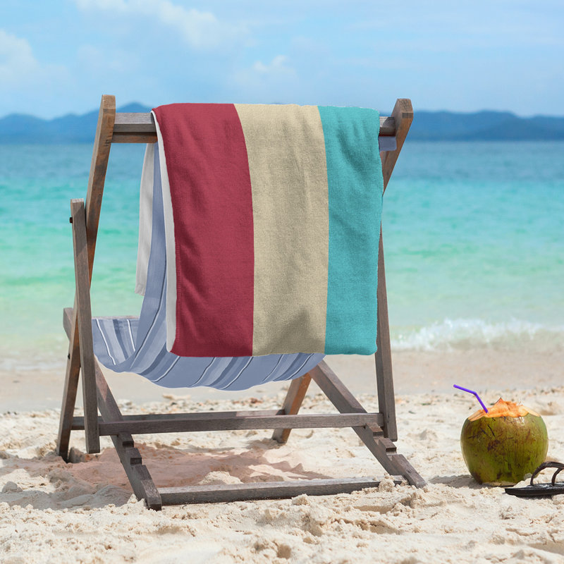 Beach Towel, Sedona Red/Sonoran Sand/Teal, Microfiber, Beach Towel