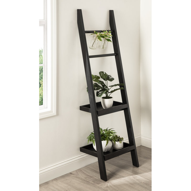 Criner Ladder Bookcase, Black