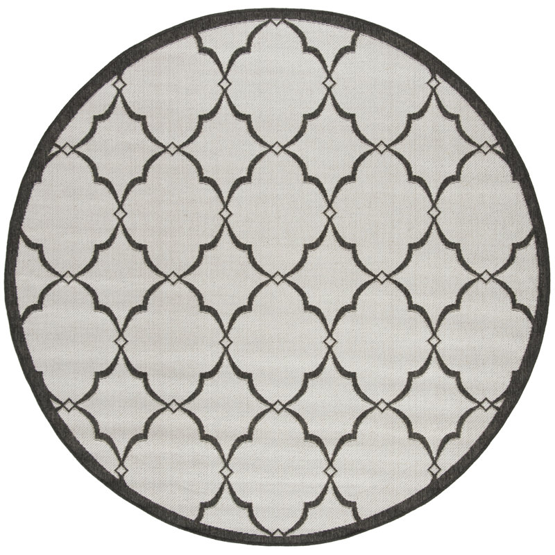 Adler Performance Geometric Indoor/Outdoor Area Rug, Round 8'