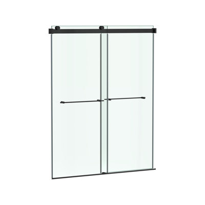 Aspirations 58.469'' - W x 59.937'' H Door Frameless Shower Door with