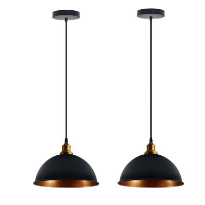 Anre 2 - Light Black And Gold Dome Pendant