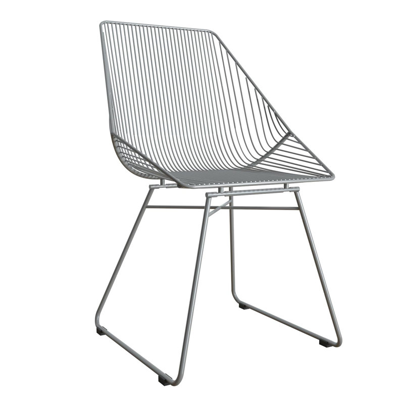 46cm H Slat Back Side Chair, Grey