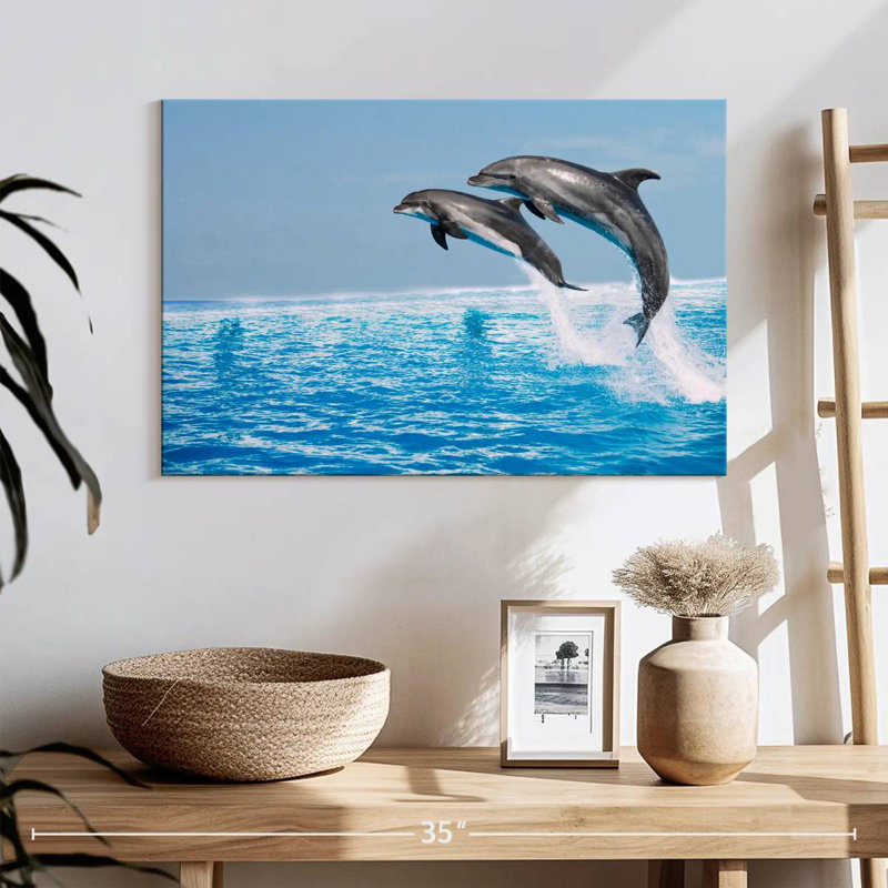 Brampt Two Leaping Dolphins, 16" H x 24" W