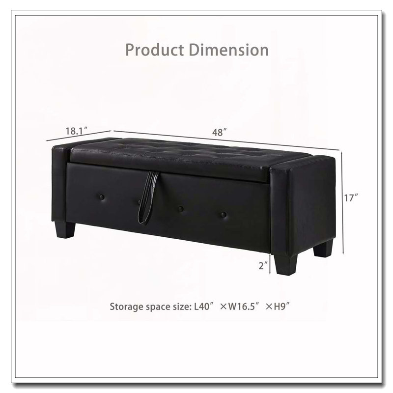 Banc de rangement en similicuir