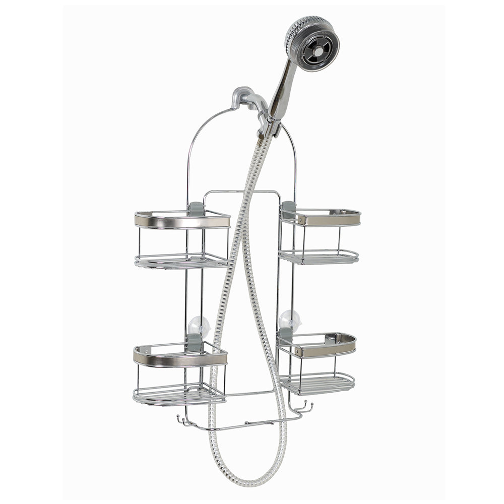Stainless Steel Bathroom Hanging Shower Caddy Over Shower Head with  Removable Hooks - China Bathroom Accessories, Bathroom Shower Caddy