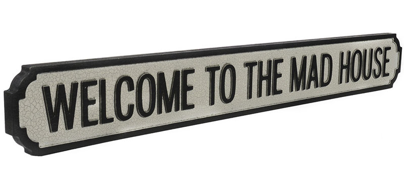 Street Sign, White/Black