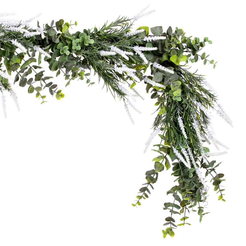Guirlande 6 'de romarin artificiel vert et eucalyptus