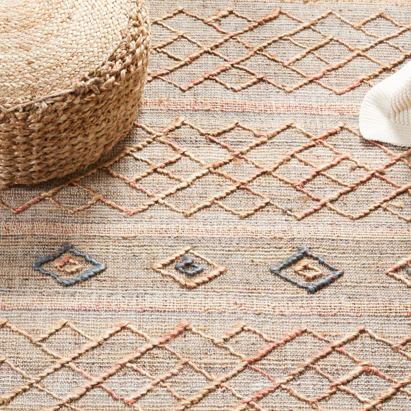 Tapis naturel / rouille Natural Fibre 402, Carré 6 pi