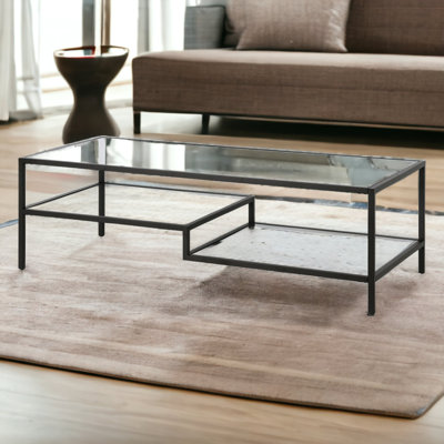 Table basse en acier et verre Lovett