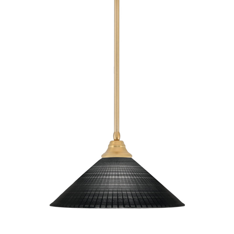 Luminaire suspendu sur pied Edge, Laiton New Age, Matrice noire