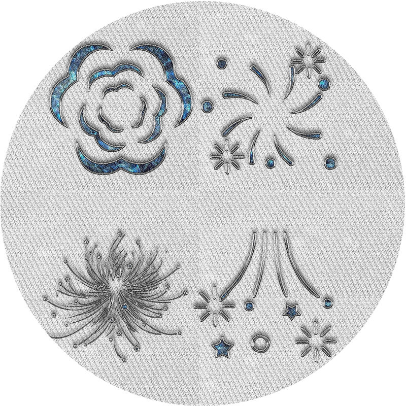 Tapis gris/zone noire à motifs, Rond 3 pi