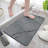 Gray Hard Diatomite Quick-Dry Stone Bath Mat - 24" X 15" with Irregular Lines-172454089