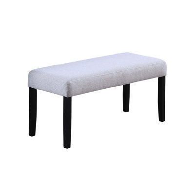 Classic 1Pc Dining Bench, Charcoal Color, Soft Fabric Upholstery, Rubber Wood Legs, 41" Deep Bench For Room Fashion Modern Style Upholstered In Charcoal, Bent 16" Wide