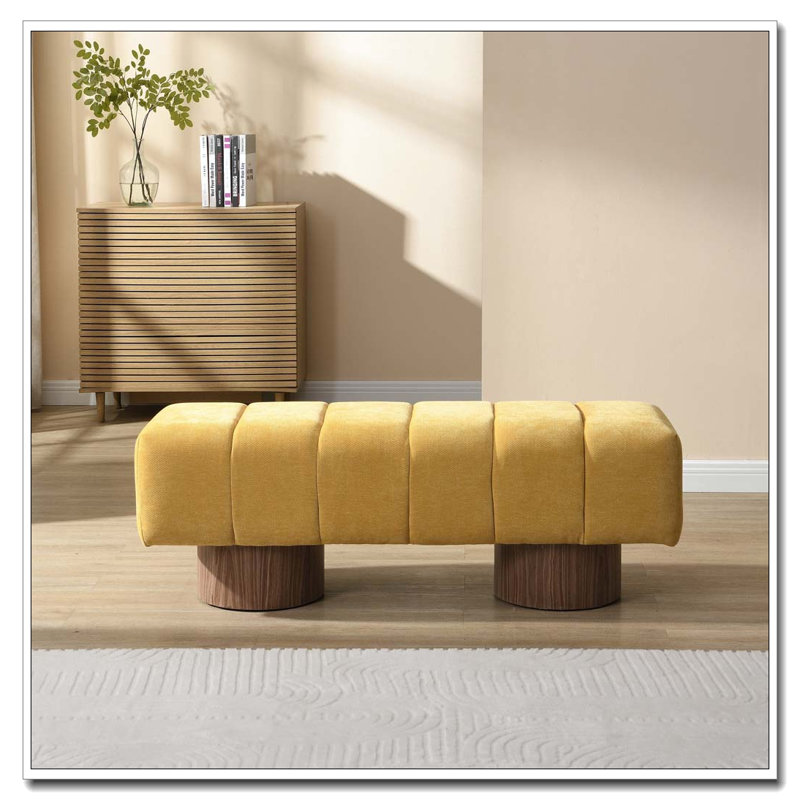Banc de salle à manger rembourré, Jaune