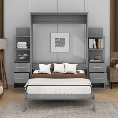 Lit escamotable avec tablettes, tiroirs et DEL Murphy