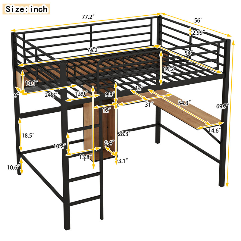 Lit mezzanine double Laile Kids, Brown
