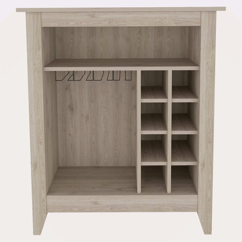6-Bottle 1-Drawer 1-Shelf Bar Cabinet, Gray