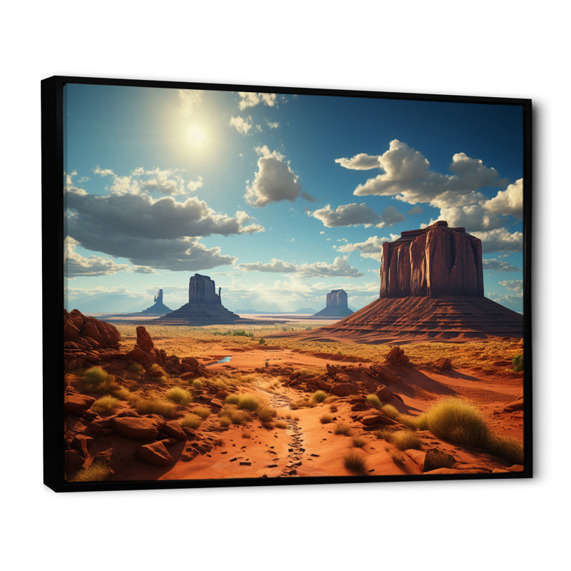 «USA Monument Valley Magic», art mural américain pour le salon, H 12 po x l 20 po x P 1 po, Cadre flottant noir