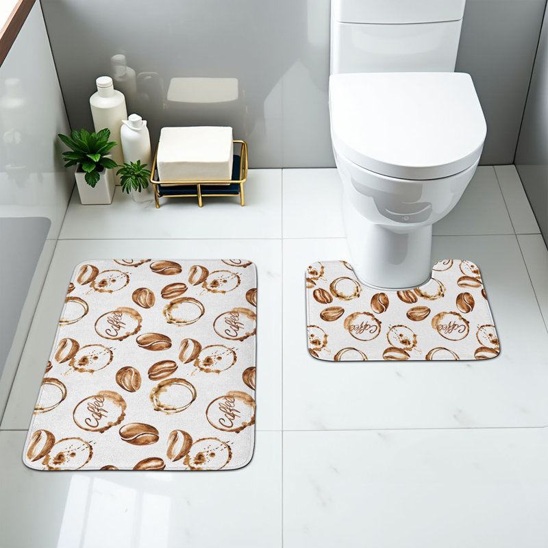  Ensemble de tapis pour salle de bain Coffee 2 pièces