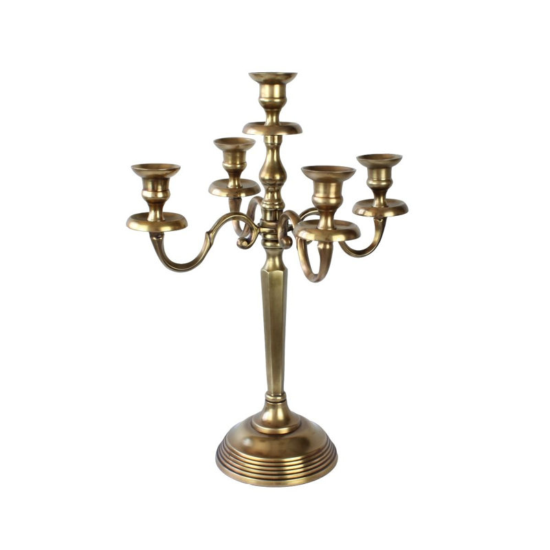 Metal Candelabra, Antique Brass, 60cm H x 37cm W x 37cm D