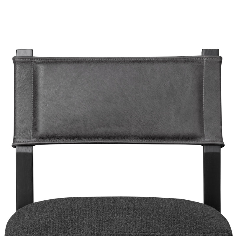 Ferris Stool, Black Ash, Palermo Black/Polyester Blend, Counter Stool (25.98" Seat Height)