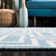 Rodgers Hand Woven Flat Weave Wool/Cotton Geometric Rug in Light Blue