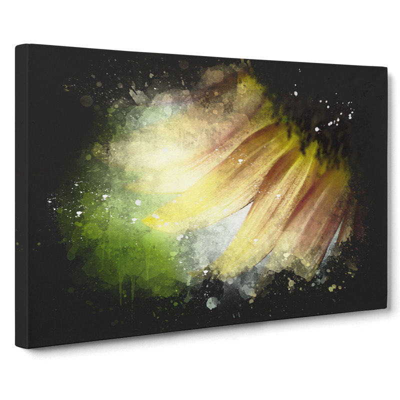 Sunflower Vol.1 Paint Splash - Wrapped Canvas, 60cm H x 91cm W x 3cm D