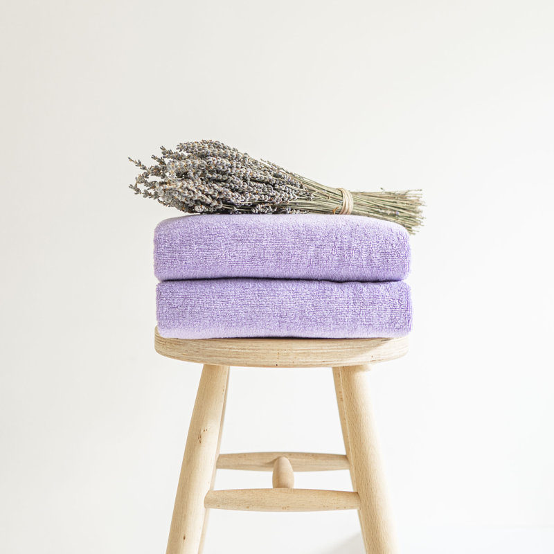  Bath Towels, Lavender, Set Of 2, Purple