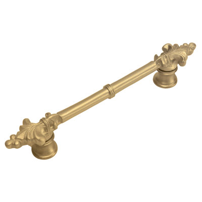 Charlemagne classic 4 inches c.c. pull with small Fleur De Lys on endsin Gilded Mercury