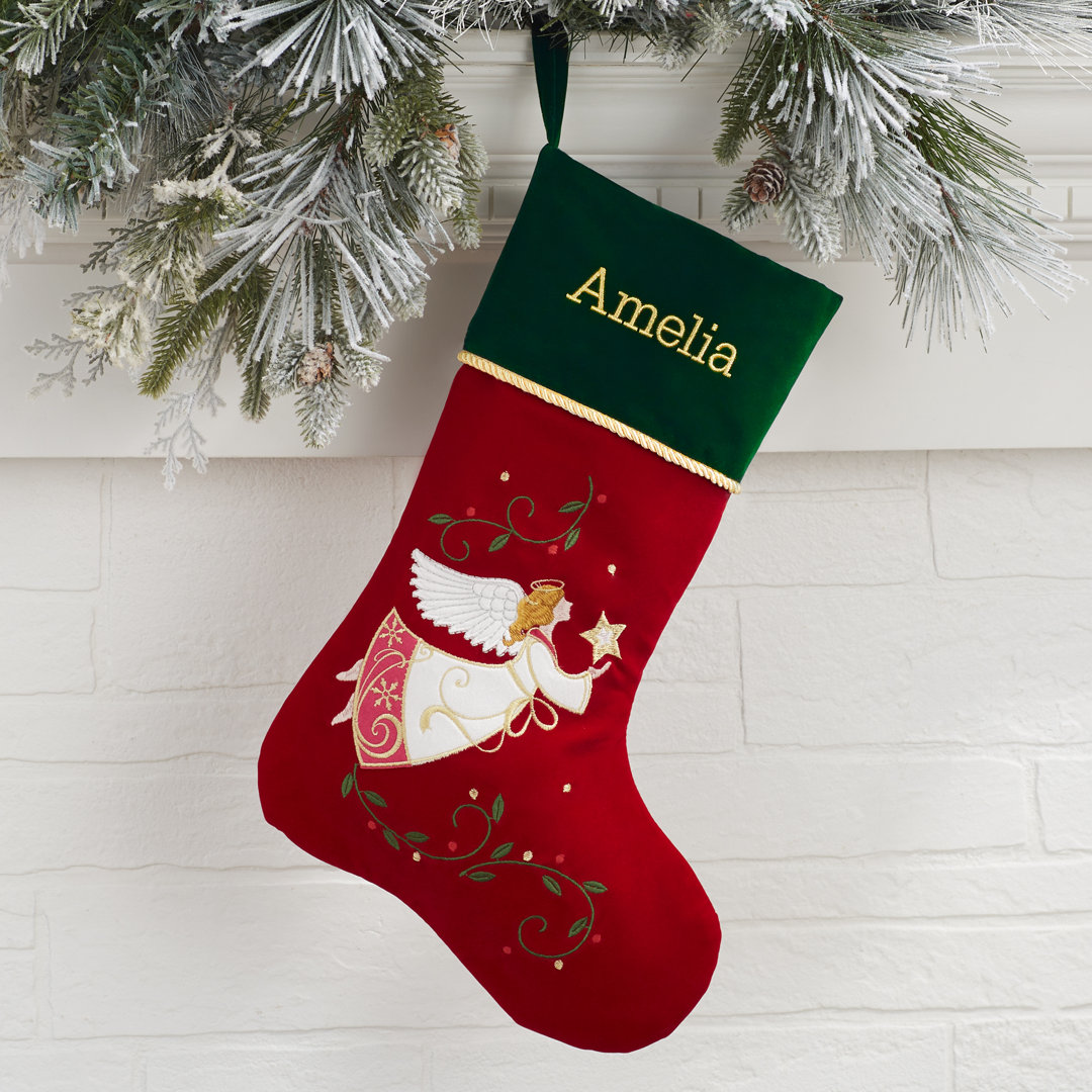 Traditional Christmas Angel Personalized Christmas Stocking Personalization Mall 