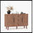 Sideboard Buffet Cabinet With 2 Sliding Tambour Doors & 3 Drawers, Storage Cabinet With Adjustable Shelves For Living Room, Walnut-199391832