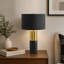 Lampe de table, hauteur 63,5 cm, corps en béton noir, abat-jour noir, style contemporain
