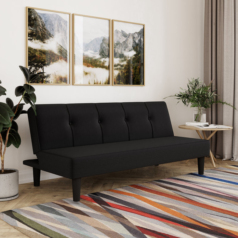Serta Leonard 66.1" Tufted Convertible Futon Sofa