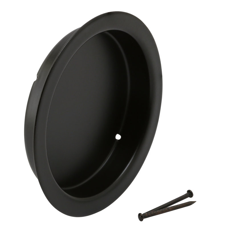 Closet Door Finger Pull, 2 in., Matte Black Finish (2 Pack)