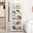 74" Tempered Glass Curio Cabinet 5-Tier China Cabinet Display Rack with Lockable Doors-1746544023