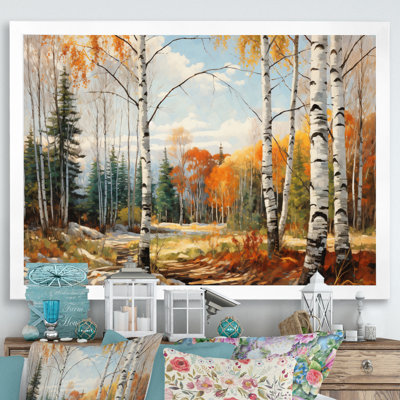 Bouleau saisonnier en bois de bouleau II - art mural grand bouleau