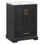 Meuble-lavabo 24 po avec lavabo, armoire en panneau de fibres à densité moyenne avec cadre en bois massif, 1 tiroir divisé et 2 portes à fermeture douce avec supports de rangement à deux portes, meuble-lavabo autoportant