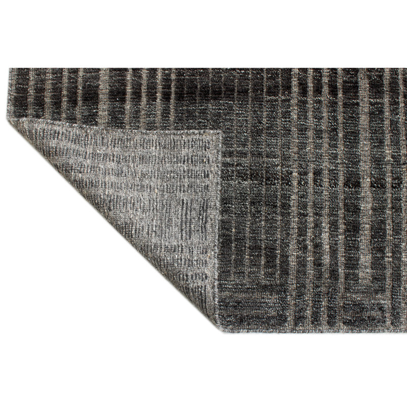 Hand Knotted Wool Striped Indoor Rug, Rectangle 9' x 12'