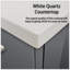 Meuble-lavabo polyvalent x 22 po , Comptoir en quartz blanc, ensemble de robinets et Miroir à DEL-868558644