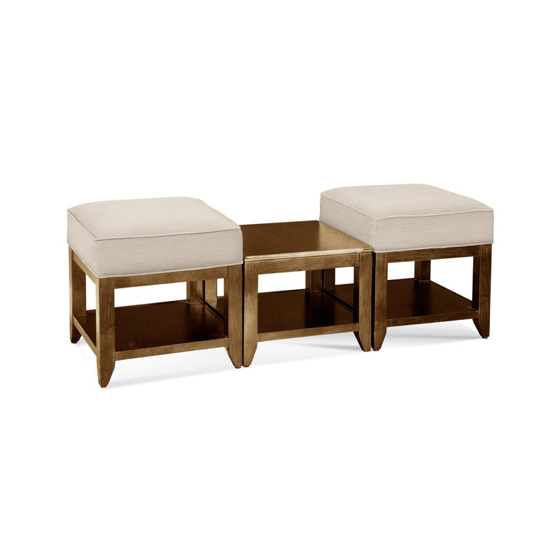 Elements Upholstered Cube Ottoman, Basic Navy; 0317-61, Havana