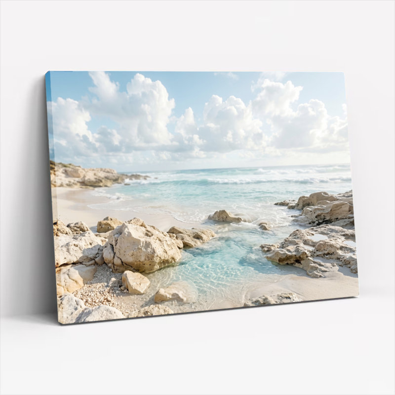 «Beach Scene», reproduction d'art sur toile, ensemble de 1, H 28 po x l 40 po, Toile tendue