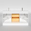 Meuble-lavabo autoportant à double cuve 60 po Aurilla en blanc mat avec plateau en quartz de Carrare blanc Aurilla-1231233440