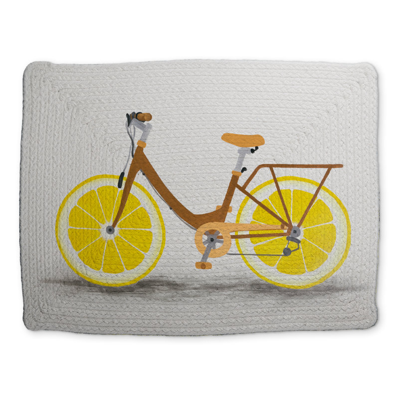 Brown Braided Polyester Placemat - Lemon Wheel Bike Decor